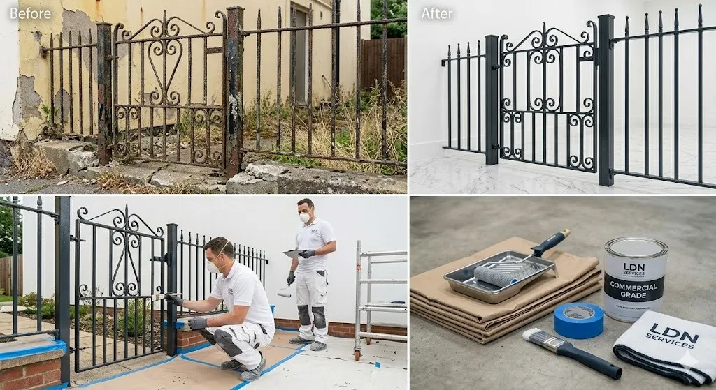 Metal Gate Railing Painting service in London Borough of Hammersmith and Fulham - Fulham Painters